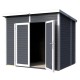 Abri de Jardin en Bois Massif 4.31 mètres carrés - 19mm Skur 4 Anthracite - Baltic