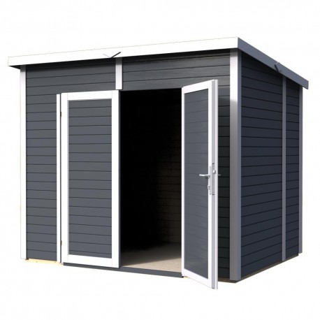 Abri de Jardin en Bois Massif 4.31 mètres carrés - 19mm Skur 4 Anthracite - Baltic