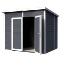 Abri de Jardin en Bois Massif 4.31 mètres carrés - 19mm Skur 4 Anthracite - Baltic