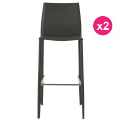Set of 2 Bar KosyForm gray leatherette chairs