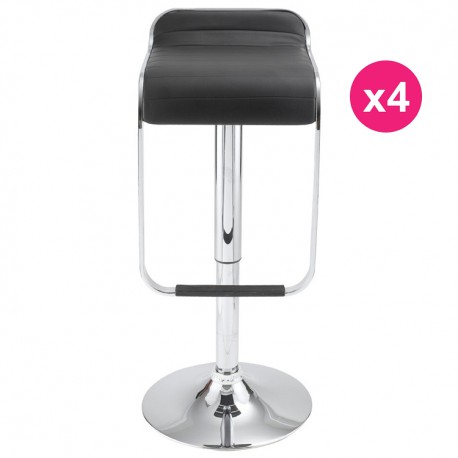 Lot de 4 Tabourets de Bar Noir KosyForm