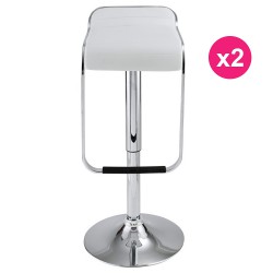 Lot de 2 Tabourets de Bar Blanc KosyForm