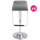 Lot de 4 Tabourets de Bar Gris KosyForm