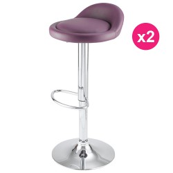 Lot de 2 Tabourets de Bar Violet KosyForm