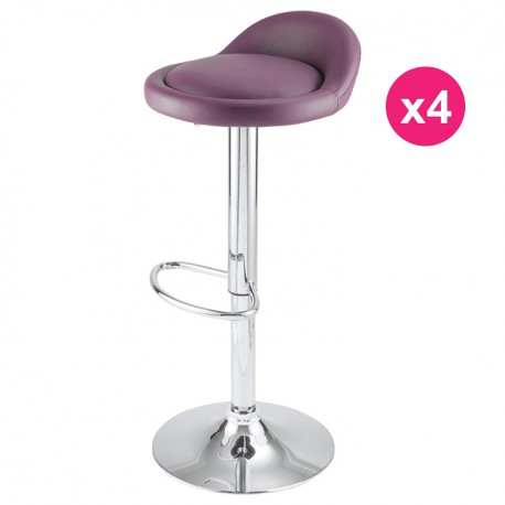 Lot de 4 Tabourets de Bar Violet KosyForm