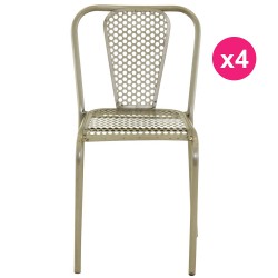 Set di 4 sedie metallo spazzolato KosyForm
