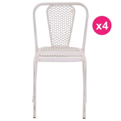 Set of 4 white KosyForm metal chairs
