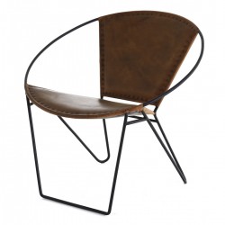 Leather and Brown metal KosyForm butterfly Chair