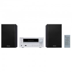 Pioneer Micro Chaine Silver avec Lecteur CD et Bluetooth