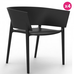 Set von 4 Stühlen Vondom Design Africa black