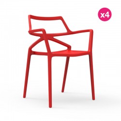 Set of 4 chairs Delta Vondom Red