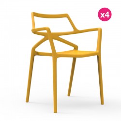 Set of 4 chairs Delta Vondom yellow