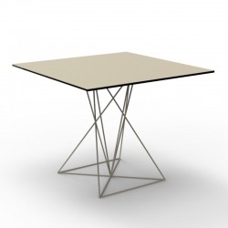 Table FAZ Vondom Ecru stainless steel base 80x80xH72