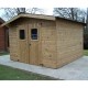 Abri de Jardin Therma en Bois massif de 10,33 m2 avec Toiture Onduline Habrita
