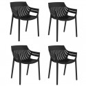 Set of 4 armchairs Vondom Spritz black