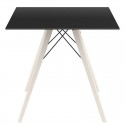 Eettafel Vondom Faz Wood Tray 80 Black Carre en Bleached Oak Feet