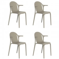 Lot de 4 fauteuils Vondom Brooklyn écru Lot de 4 fauteuils Vondom Brooklyn écru