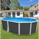 Above ground pool TOI Ibiza Compact oval 550x366x132 with complete kit Anthracite