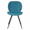 Set de 2 sillas de comedor Ania Fabric Blue Base Metal Black VeryForma