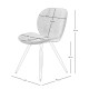 Set di 2 sedie da pranzo Ania Tessuto Blu Base Metallo Nero VeryForma