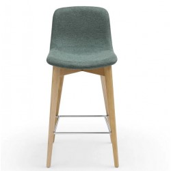 Lot de 2 Chaises plan de travail Aty Tissu vert Piétement Frêne VeryForma Lot de 2 Chaises plan de travail Aty Tissu vert Piétement Frêne VeryForma