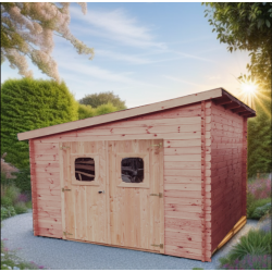 Wooden Log Garden Shed 28mm Danube Habrita 10m2 Wooden Log Garden Shed 28mm Danube Habrita 10m2