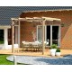 Aangebouwde pergola in ruw hout Cadiz 4x3m 12m2