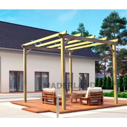 Freestanding pergola in solid wood Madrid 3x3m 9m2 Freestanding pergola in solid wood Madrid 3x3m 9m2