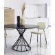 Set of 4 Linda VeryForma Dark Grey Metal Chairs and Chenille Cushion