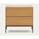 Bedside table wood oak and black steel 60x55 Rana VeryForma