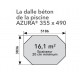 Piscina Legno Ubbink Azura 400x750 H130 Fodera Blu