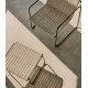 Arvin Swirl stoel in beige chenille stof en VeryForma eikenhouten poten