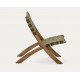 Beli Sillón plegable de madera maciza y cuerda verde VeryForma