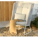 Saco Outdoor-Sessel mit hoher Rückenlehne aus Seil und grauem Stahl VeryForma