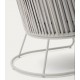 Fauteuil d'extérieur Saco dossier haut en corde et acier gris VeryForma