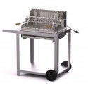 Le Marquier Mendy Barbecue in Acciaio Inox con Carrello e Girarrosto